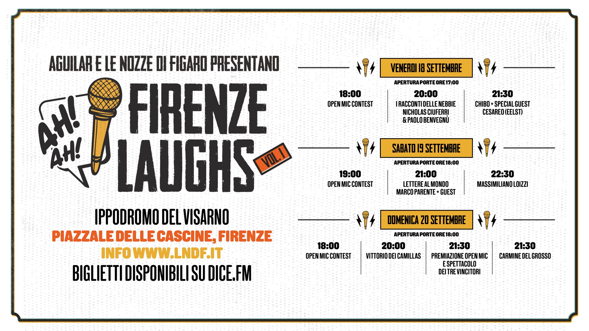 Firenze Laughs il programma giorno per giorno