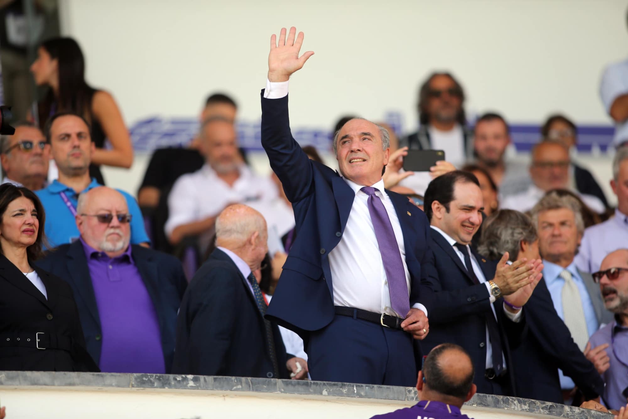 Il proprietario della Fiorentina Rocco Commisso al Franchi.